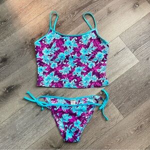 Vintage y2k floral tanking Swim Set